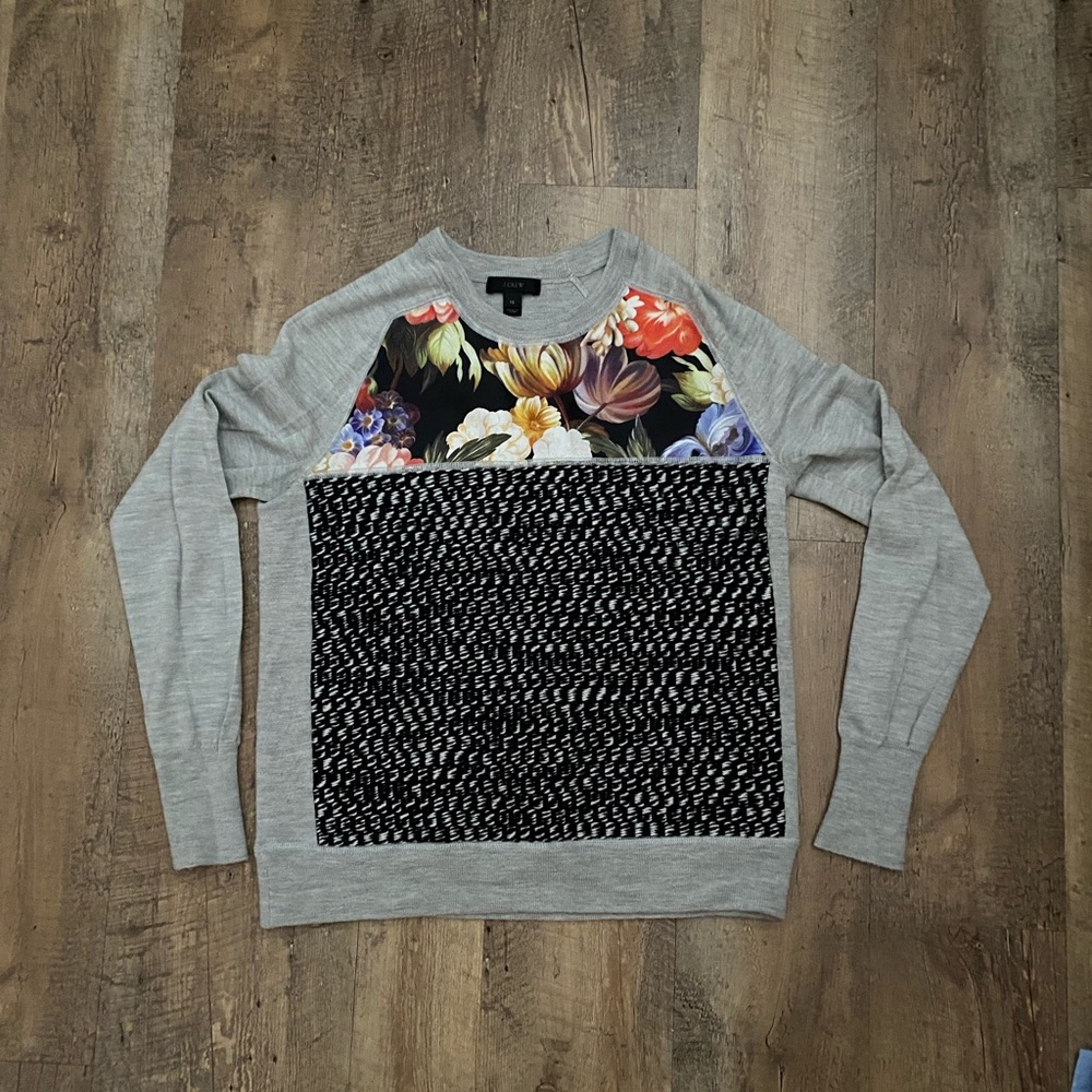 J. Crew Floral Sweater